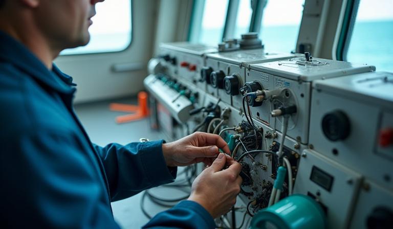 Tekniker der installerer radar